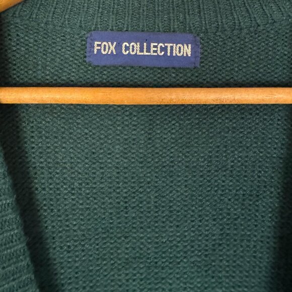 Vintage Forest Green Embroidered Cardigan 90s Woodland Deer Aesthetic Grandpa - Picture 5 of 7